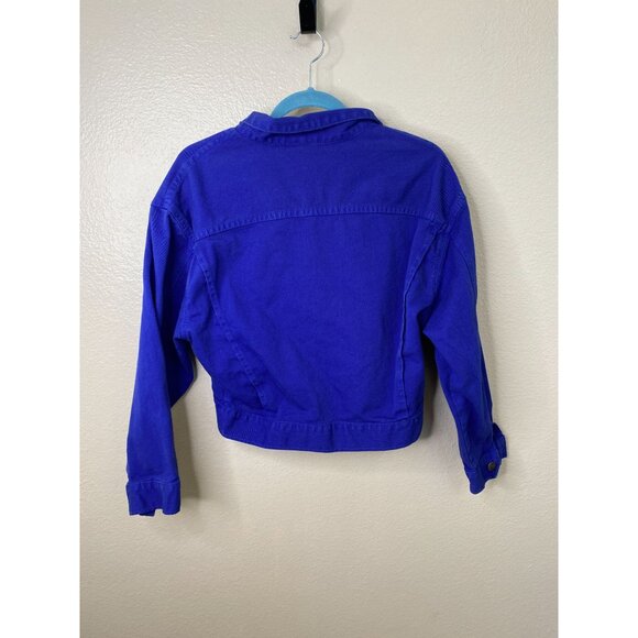 Georges Marciano Guess Womens Cropped Denim Jacket Button-Up S Blue Vintage - Picture 5 of 6